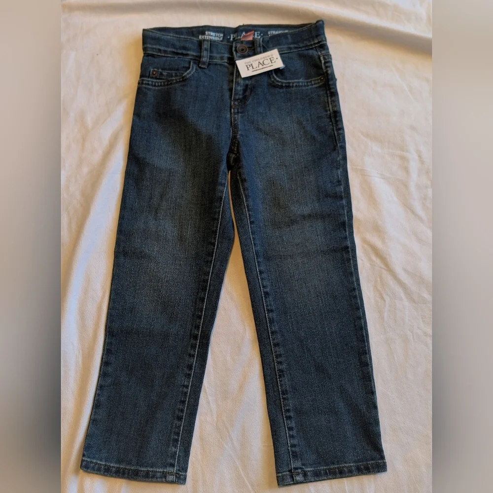 Children's Place Straight Leg Dark Wash Jeans Size Boys 5
